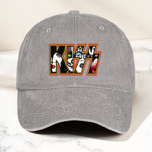 KISS Denim Dad Cap Iconic Face Collage Logo Design ( With BOX)