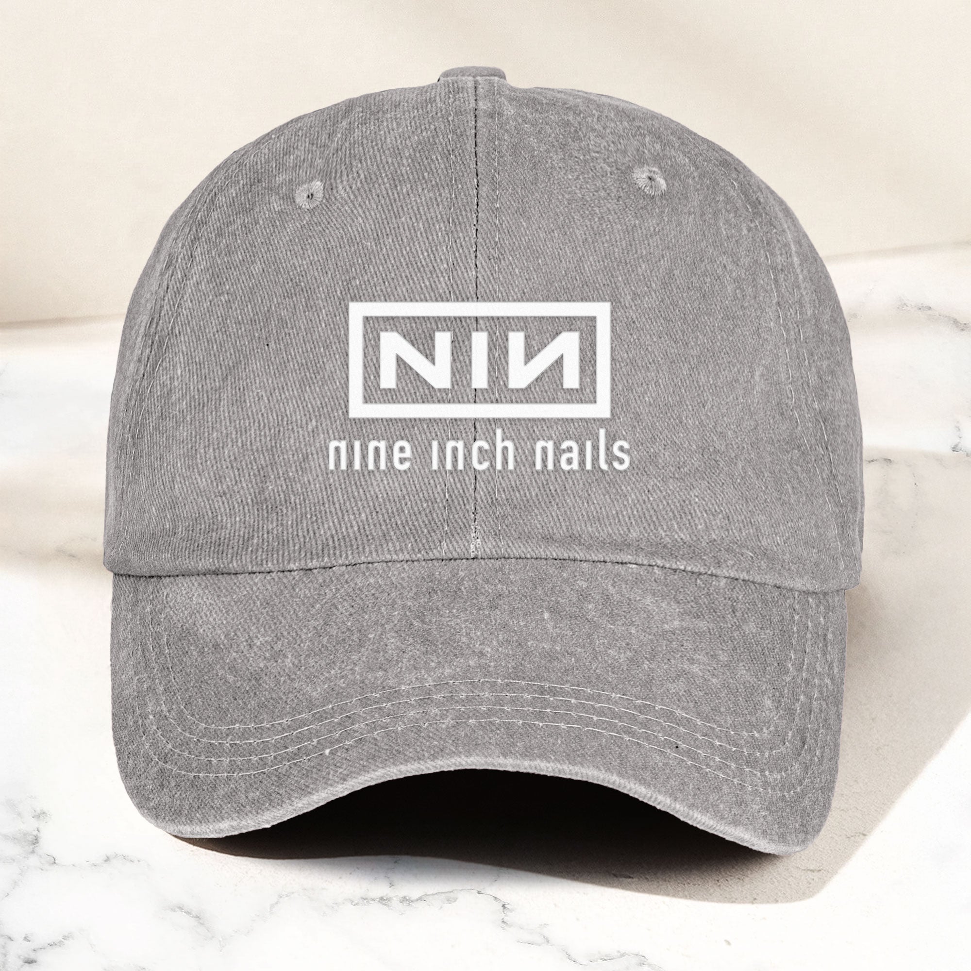 Nine Inch Nails Denim Dad Cap Classic NIN Logo Design ( With BOX)