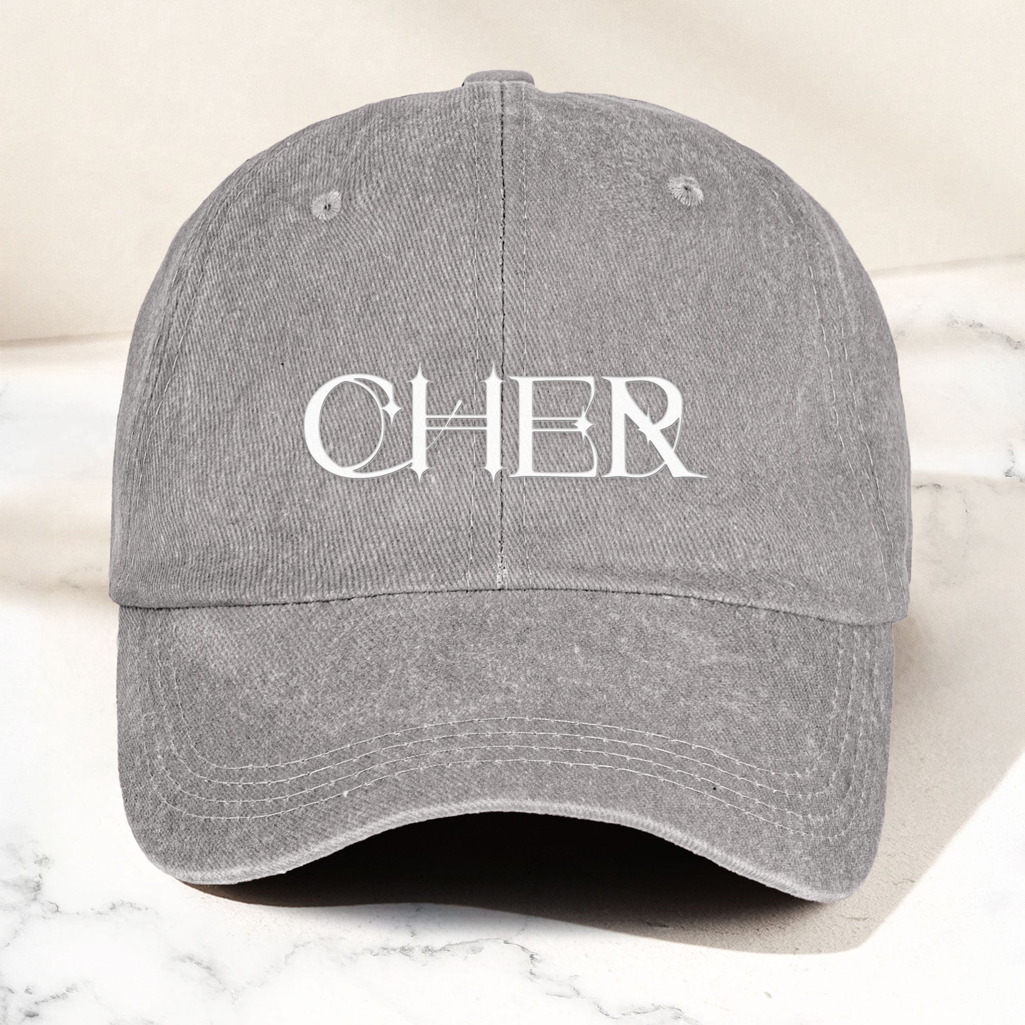 Cher Denim Dad Cap Classic Icon Logo Design ( With BOX)