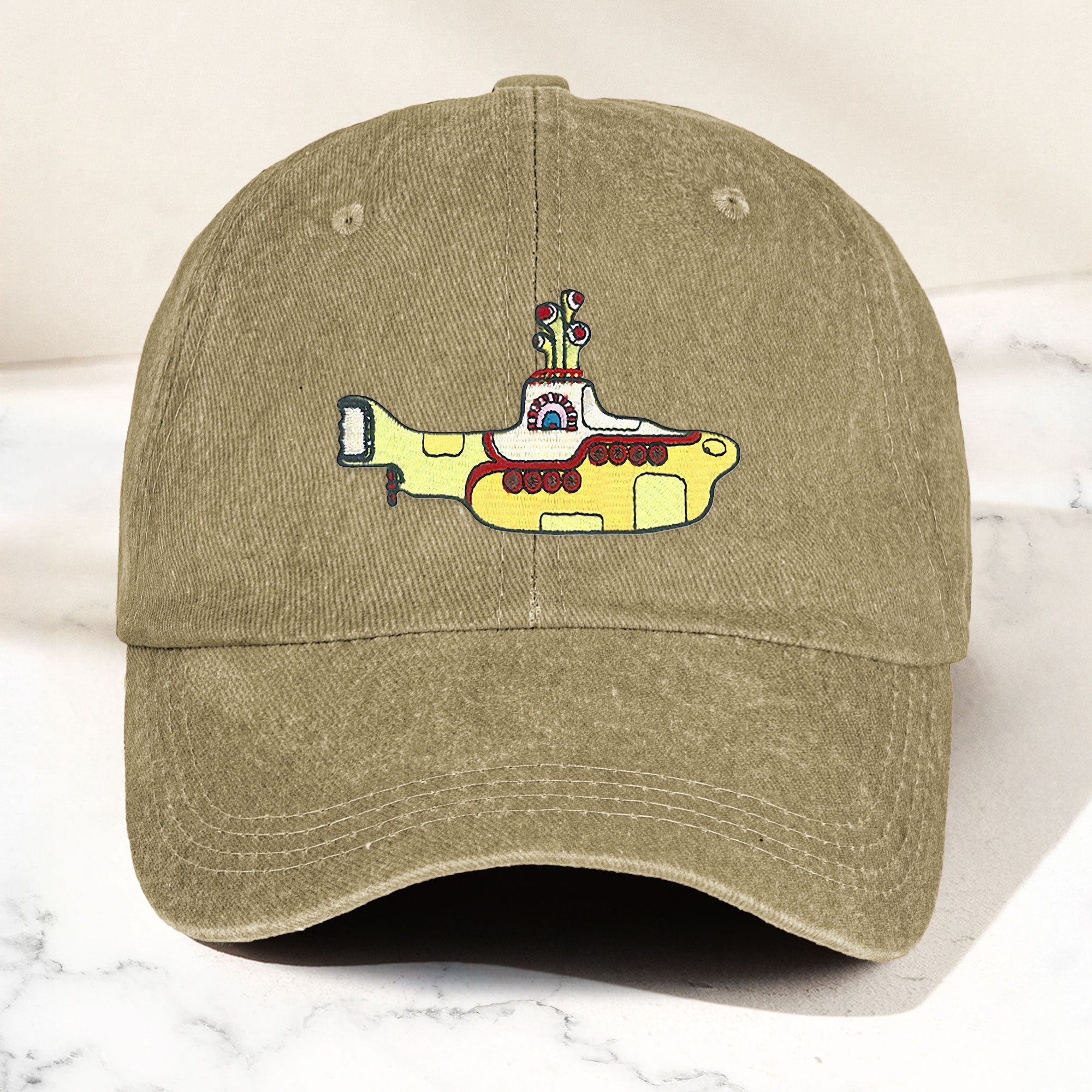 Yellow Submarine Denim Dad Cap Iconic Walk Design ( With BOX)