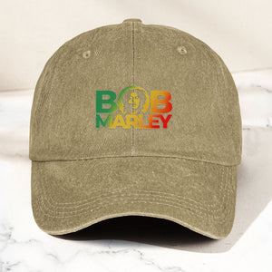 Bob Marley Denim Dad Cap Rasta Color Portrait Logo Design ( With BOX)