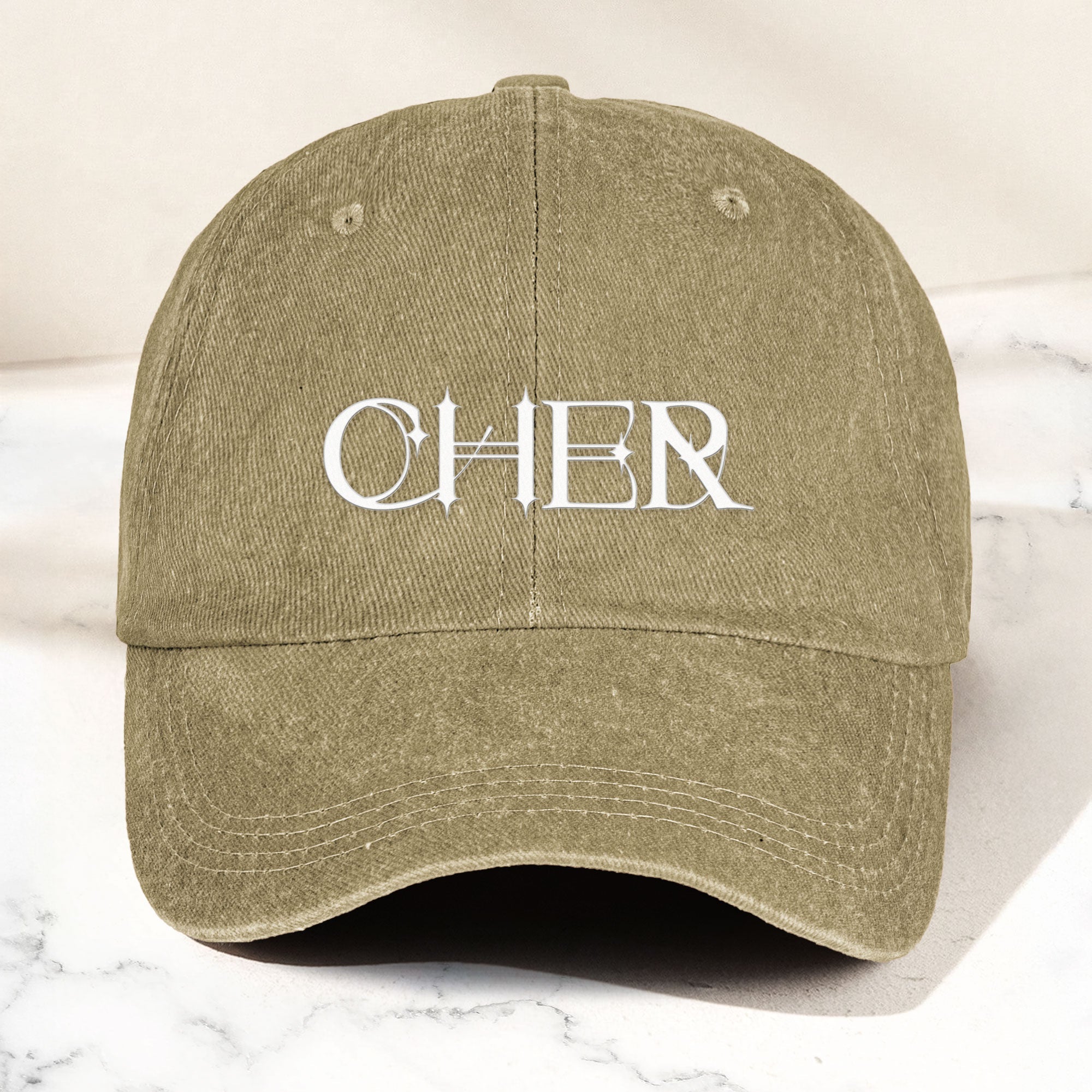 Cher Denim Dad Cap Classic Icon Logo Design ( With BOX)