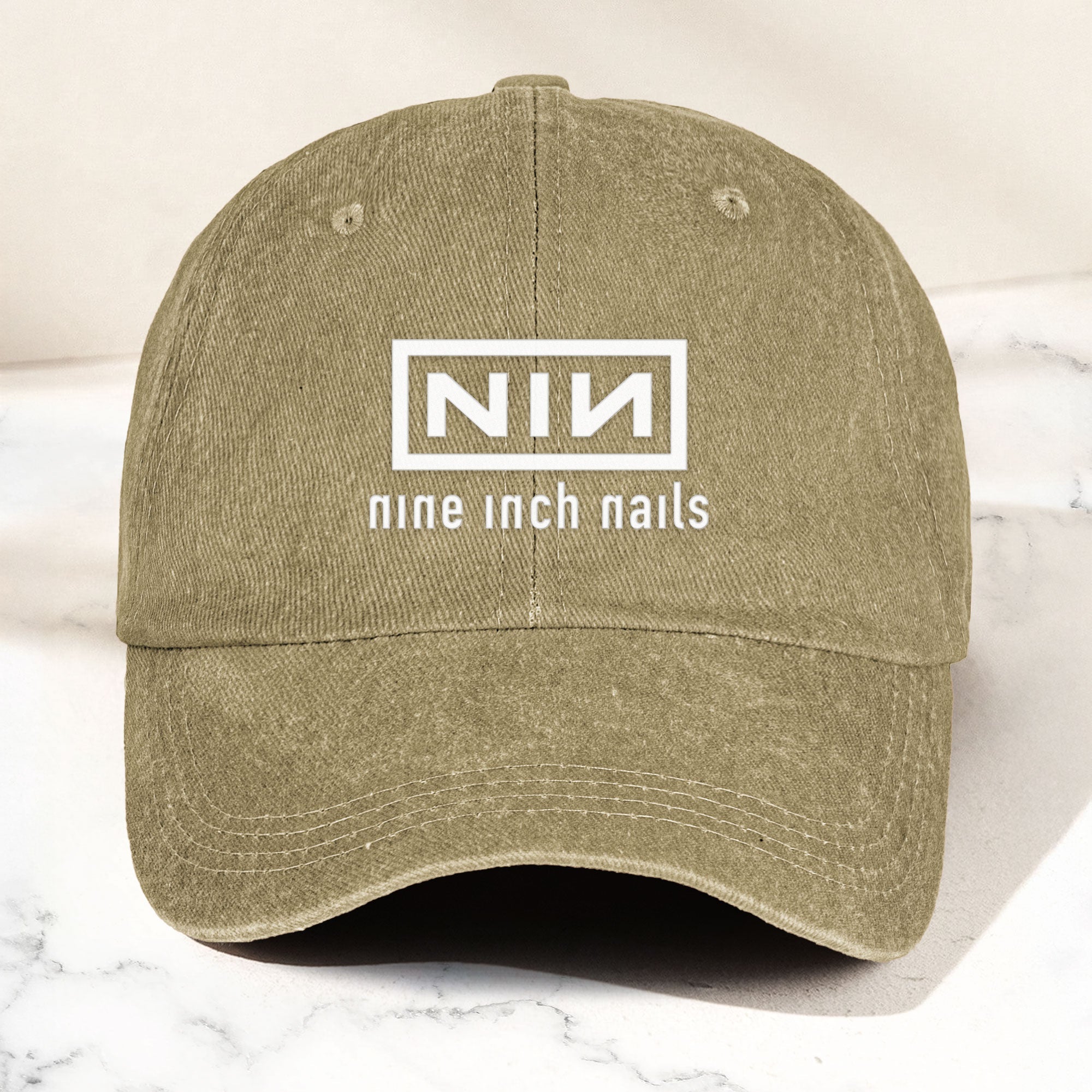 Nine Inch Nails Denim Dad Cap Classic NIN Logo Design ( With BOX)