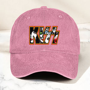 KISS Denim Dad Cap Iconic Face Collage Logo Design ( With BOX)