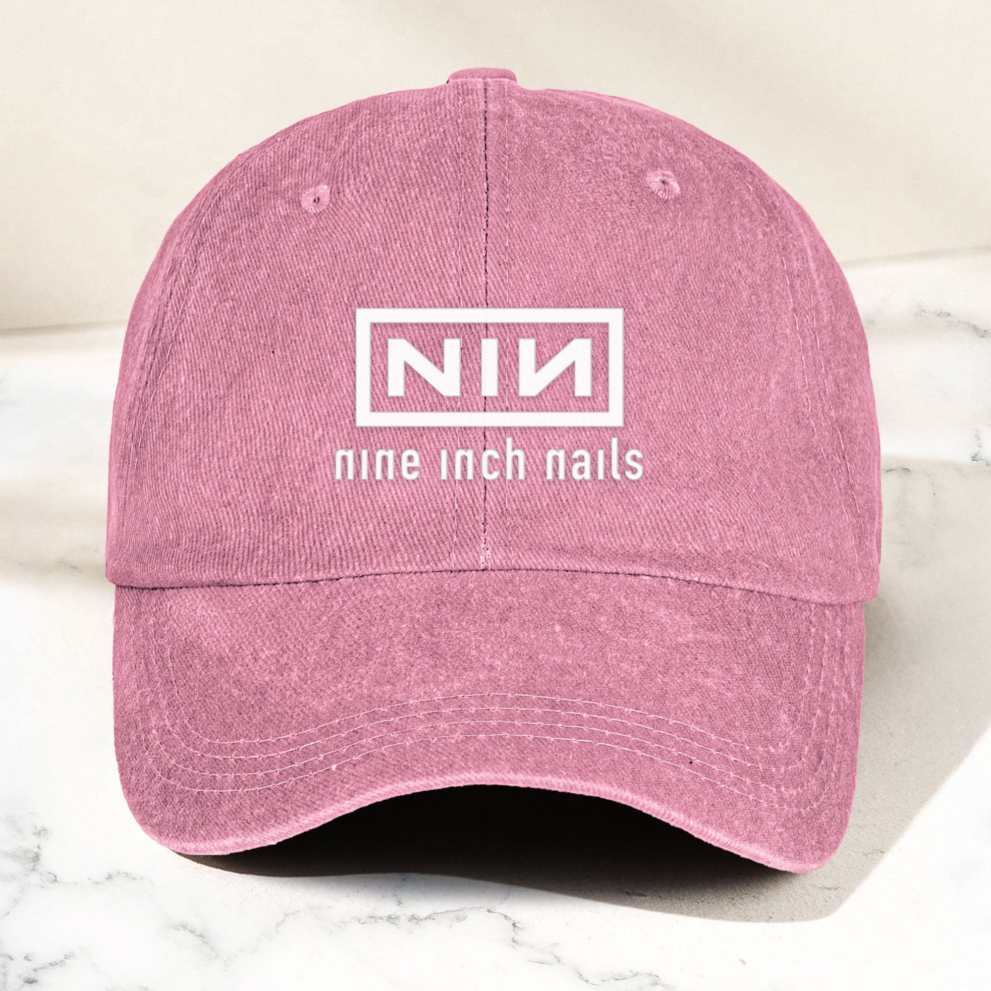 Nine Inch Nails Denim Dad Cap Classic NIN Logo Design ( With BOX)