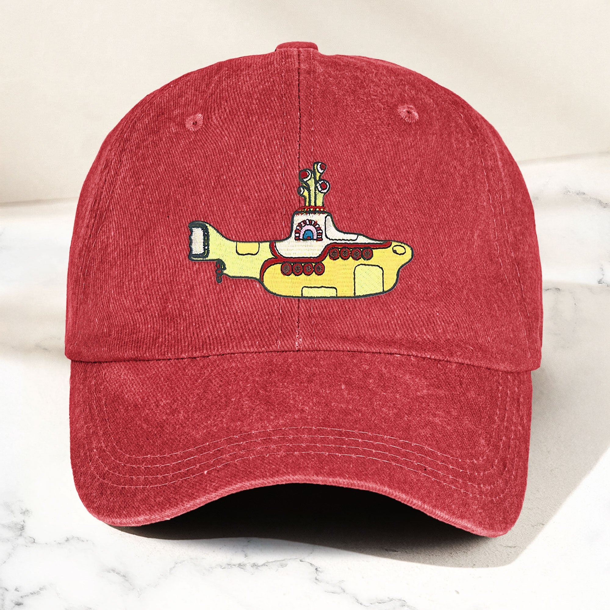 Yellow Submarine Denim Dad Cap Iconic Walk Design ( With BOX)