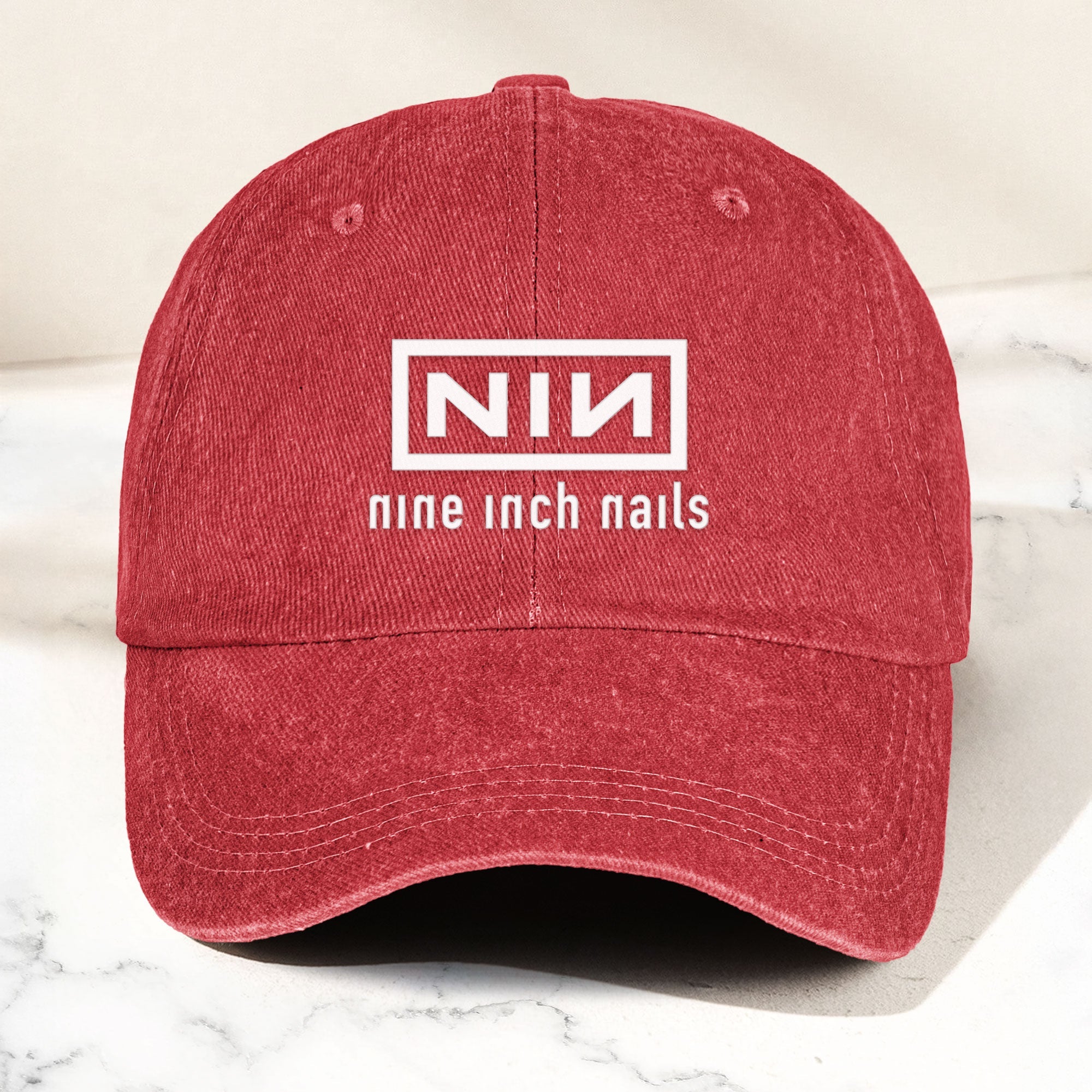 Nine Inch Nails Denim Dad Cap Classic NIN Logo Design ( With BOX)