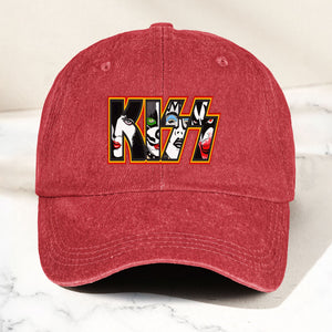 KISS Denim Dad Cap Iconic Face Collage Logo Design ( With BOX)