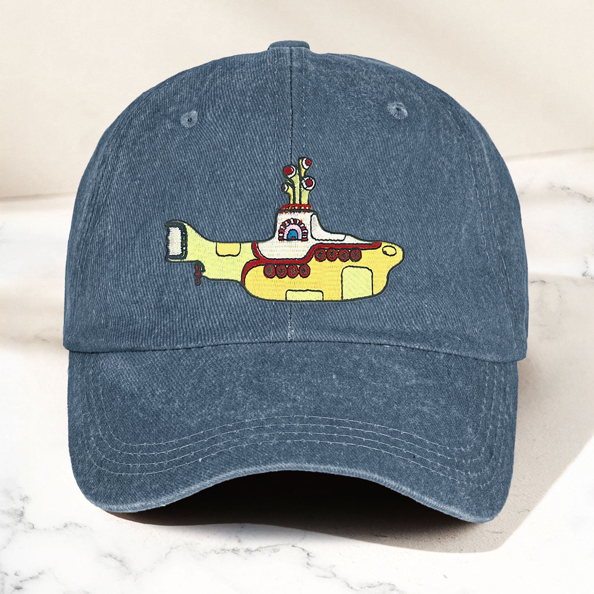 Yellow Submarine Denim Dad Cap Iconic Walk Design ( With BOX)