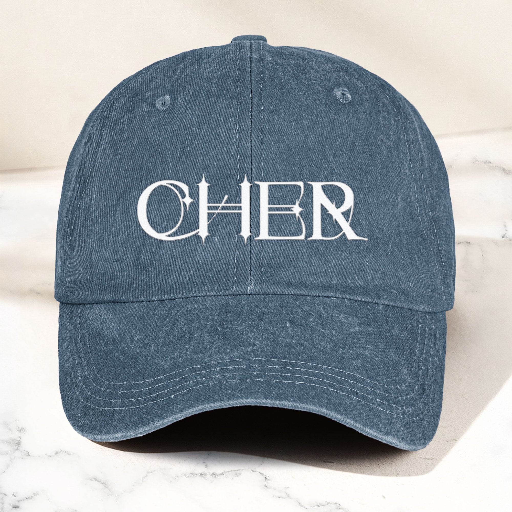 Cher Denim Dad Cap Classic Icon Logo Design ( With BOX)