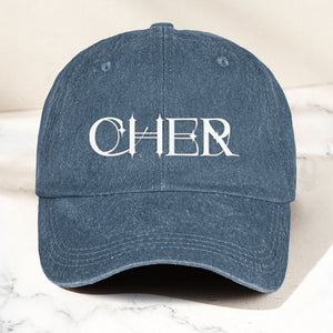 Cher Denim Dad Cap Classic Icon Logo Design ( With BOX)