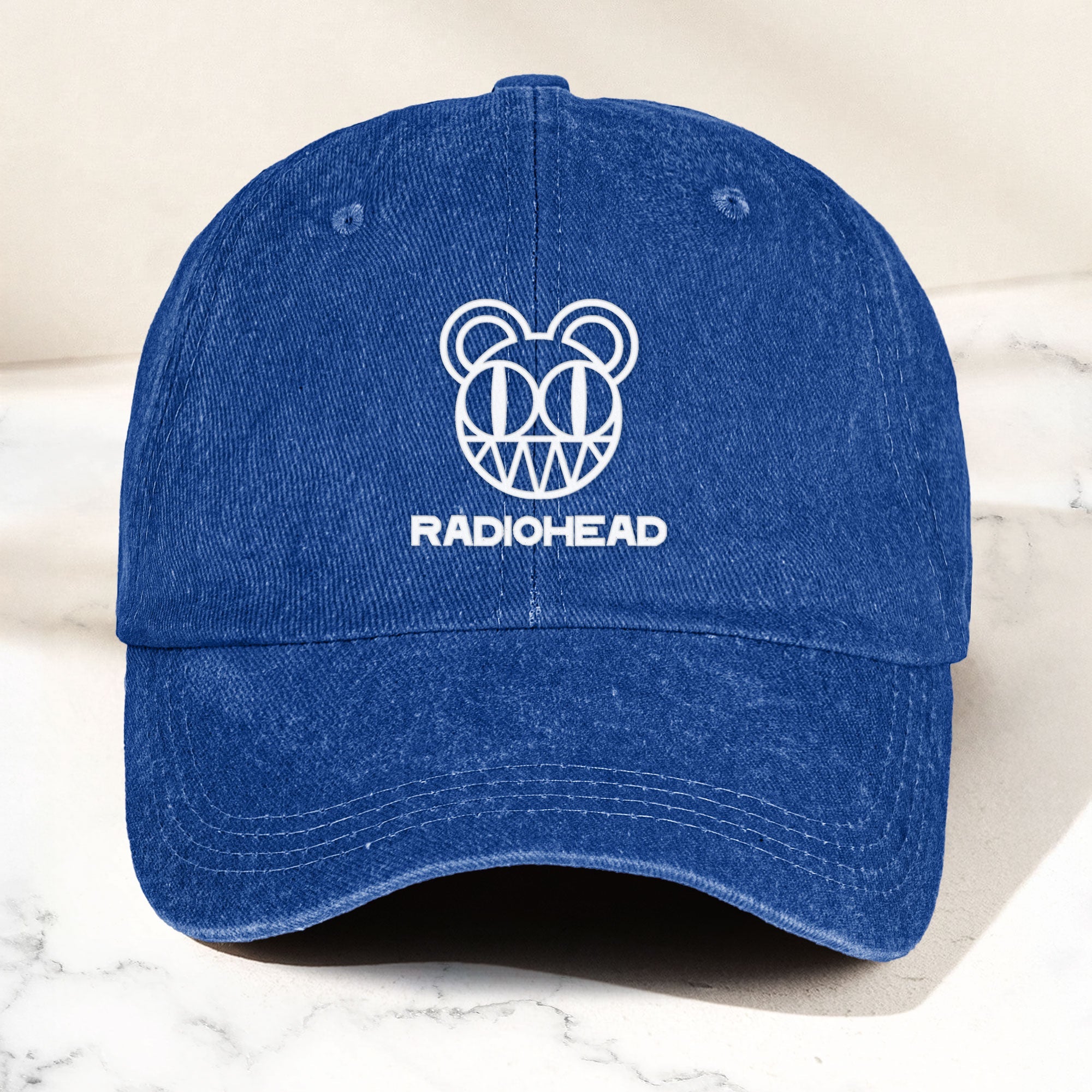 Radiohead Denim Dad Cap Modified Bear Logo Design ( With BOX)