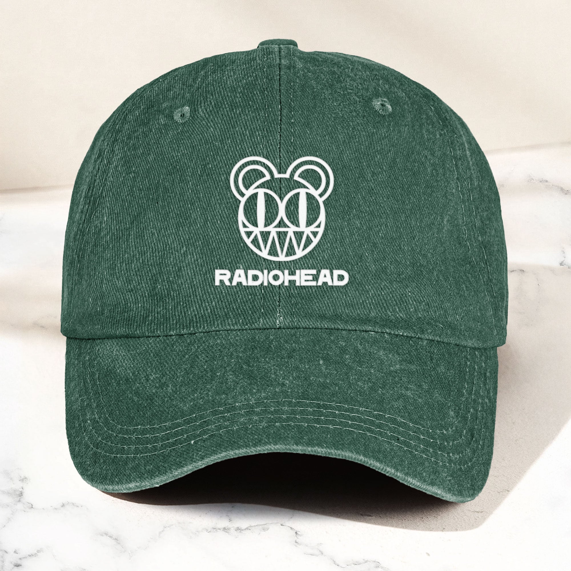 Radiohead Denim Dad Cap Modified Bear Logo Design ( With BOX)
