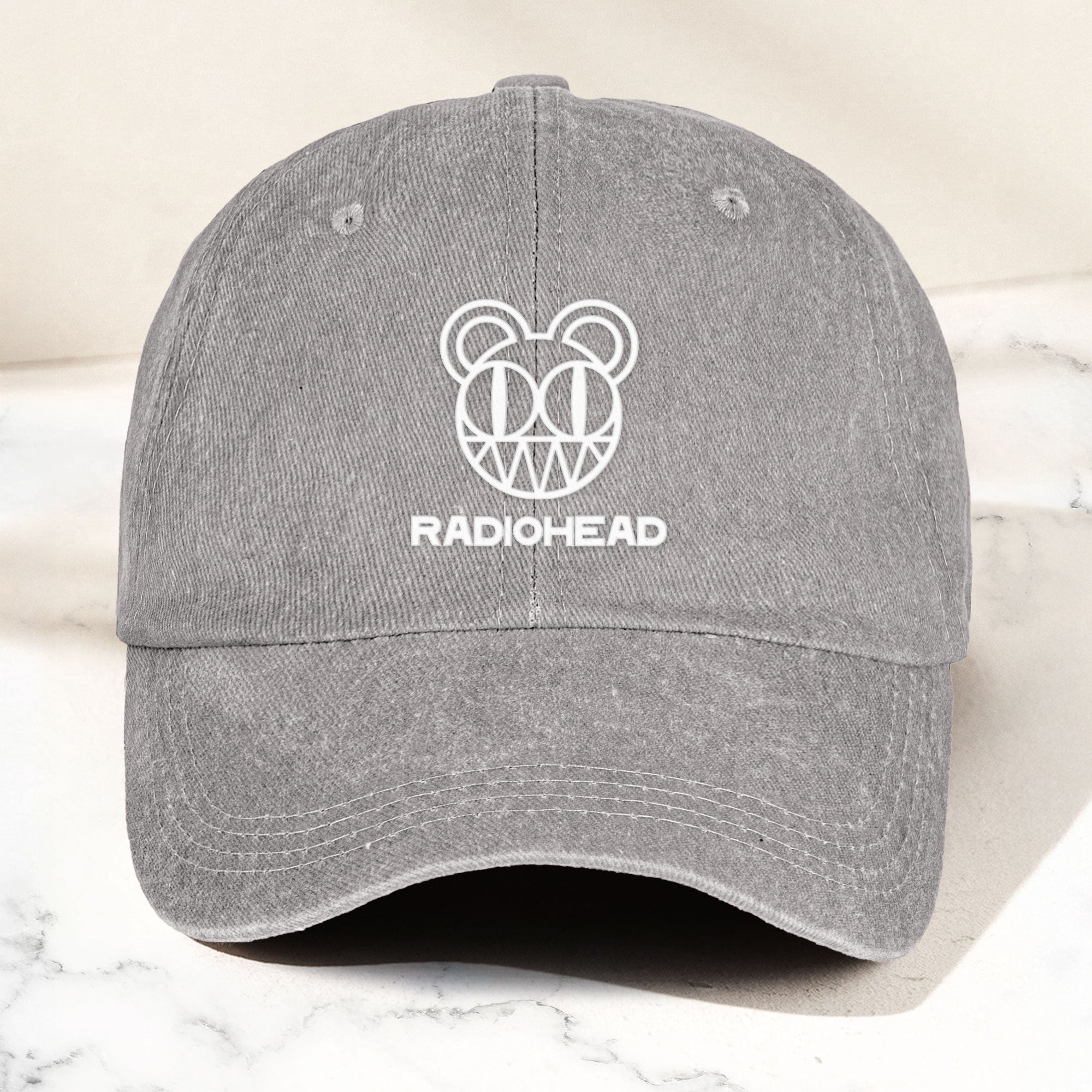 Radiohead Denim Dad Cap Modified Bear Logo Design ( With BOX)