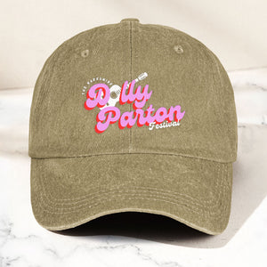 Dolly Parton Denim Dad Cap Dollywood Festival Guitar Design ( With BOX)