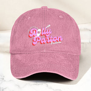 Dolly Parton Denim Dad Cap Dollywood Festival Guitar Design ( With BOX)