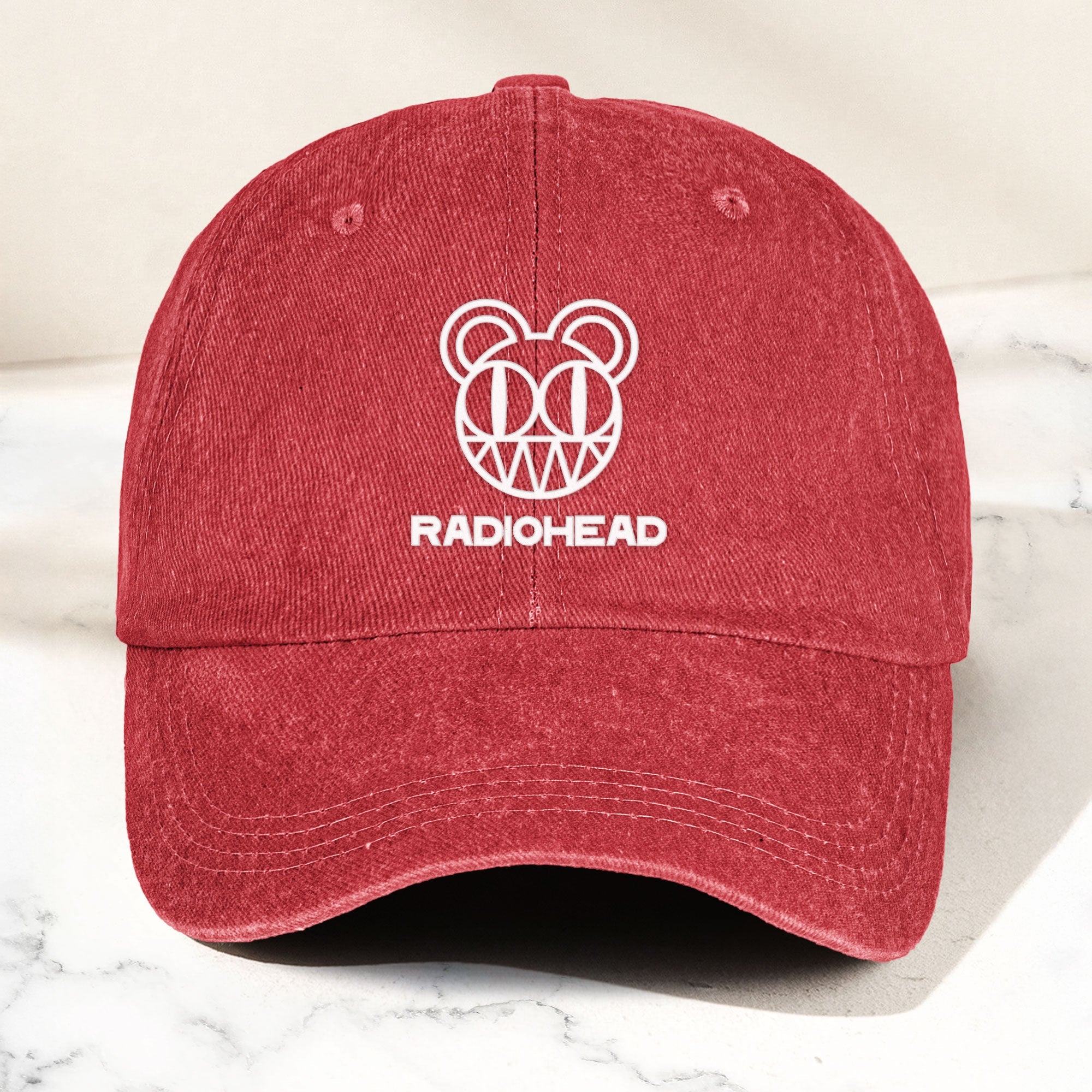 Radiohead Denim Dad Cap Modified Bear Logo Design ( With BOX)