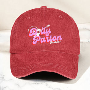 Dolly Parton Denim Dad Cap Dollywood Festival Guitar Design ( With BOX)
