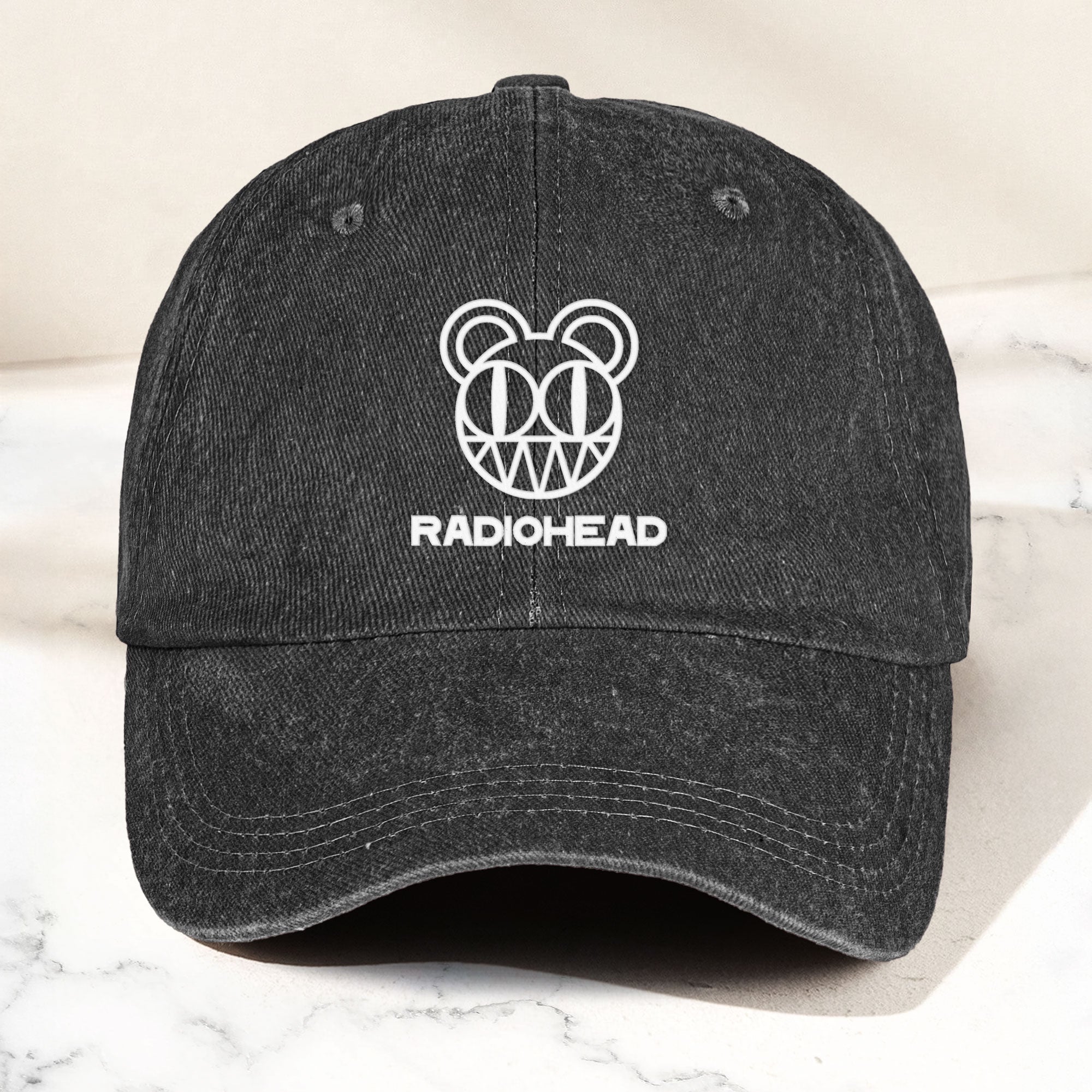 Radiohead Denim Dad Cap Modified Bear Logo Design ( With BOX)