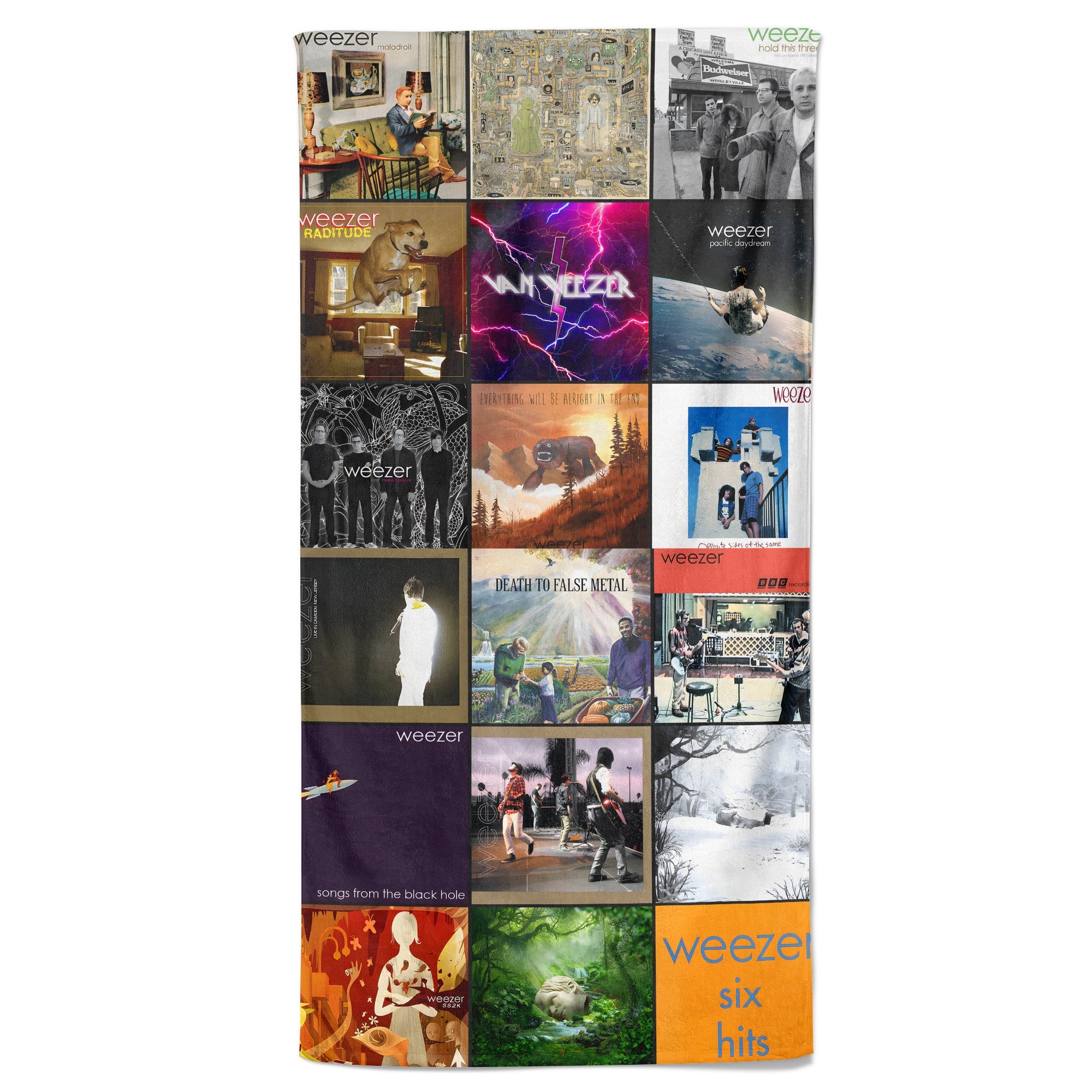 Weezer Beach Towel Album Cover Collage Classic Rock Towel