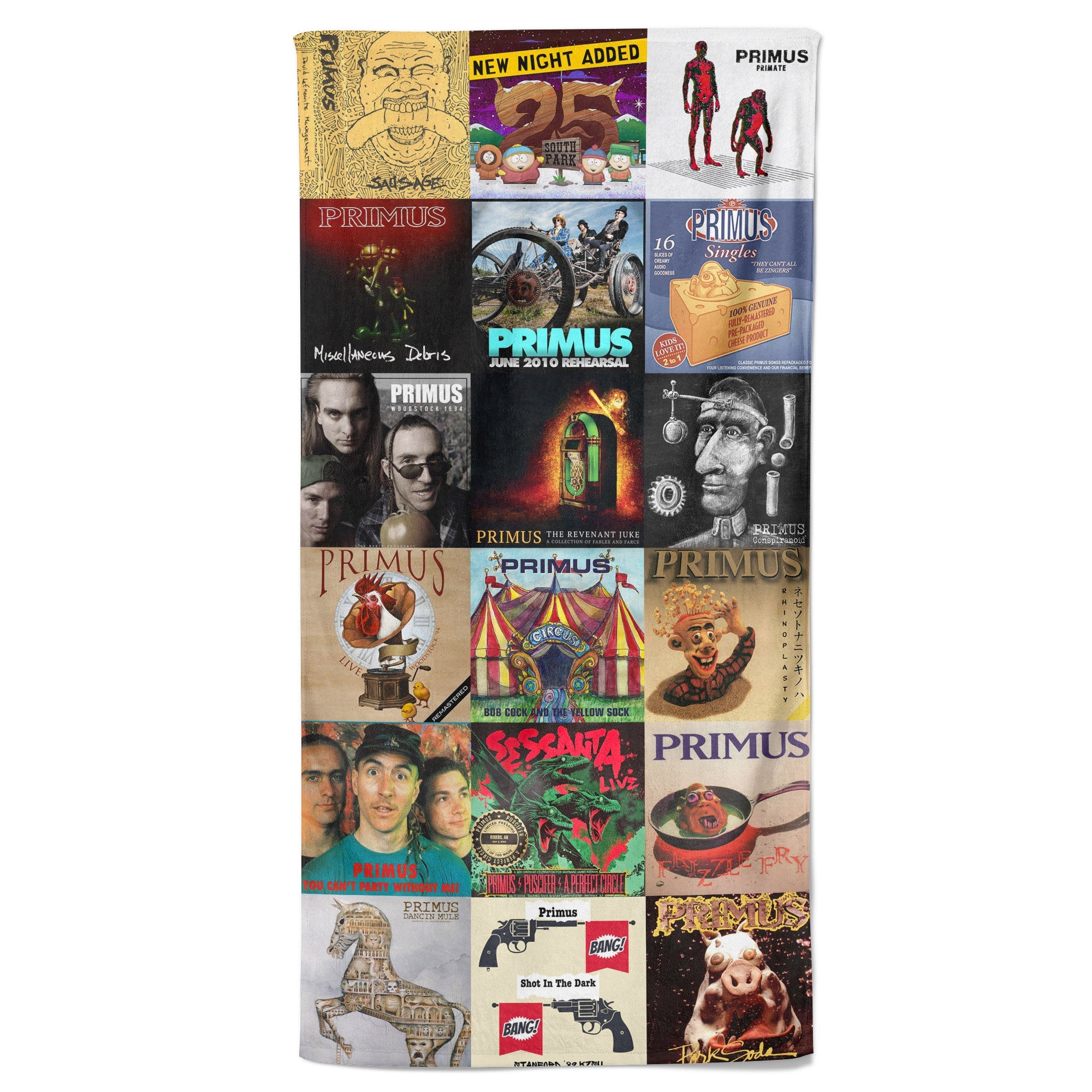 Primus Beach Towel Album Cover Collage Classic RockTowel