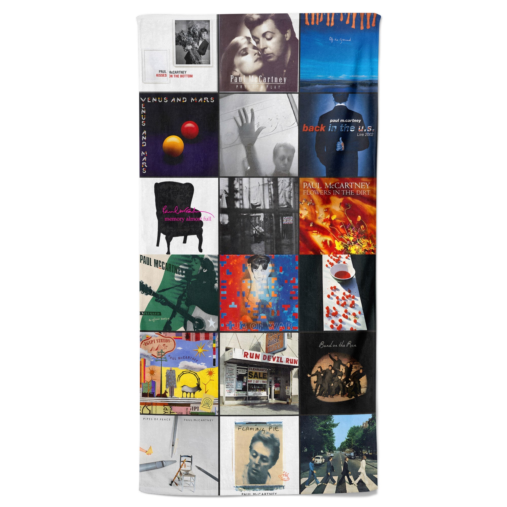 Paul McCartney Beach Towel Album Cover Collage Classic Rock Towel