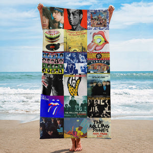 The Rolling Stones Beach Towel Album Cover Collage Classic Rock Towel