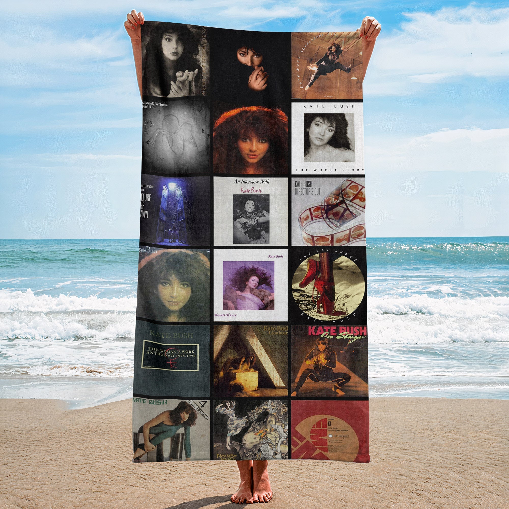 Kate Bush Beach Towel Album Cover Collage Pop Star Towel