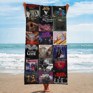 Black Sabbath Beach Towel Album Cover Collage Classic Rock Towel