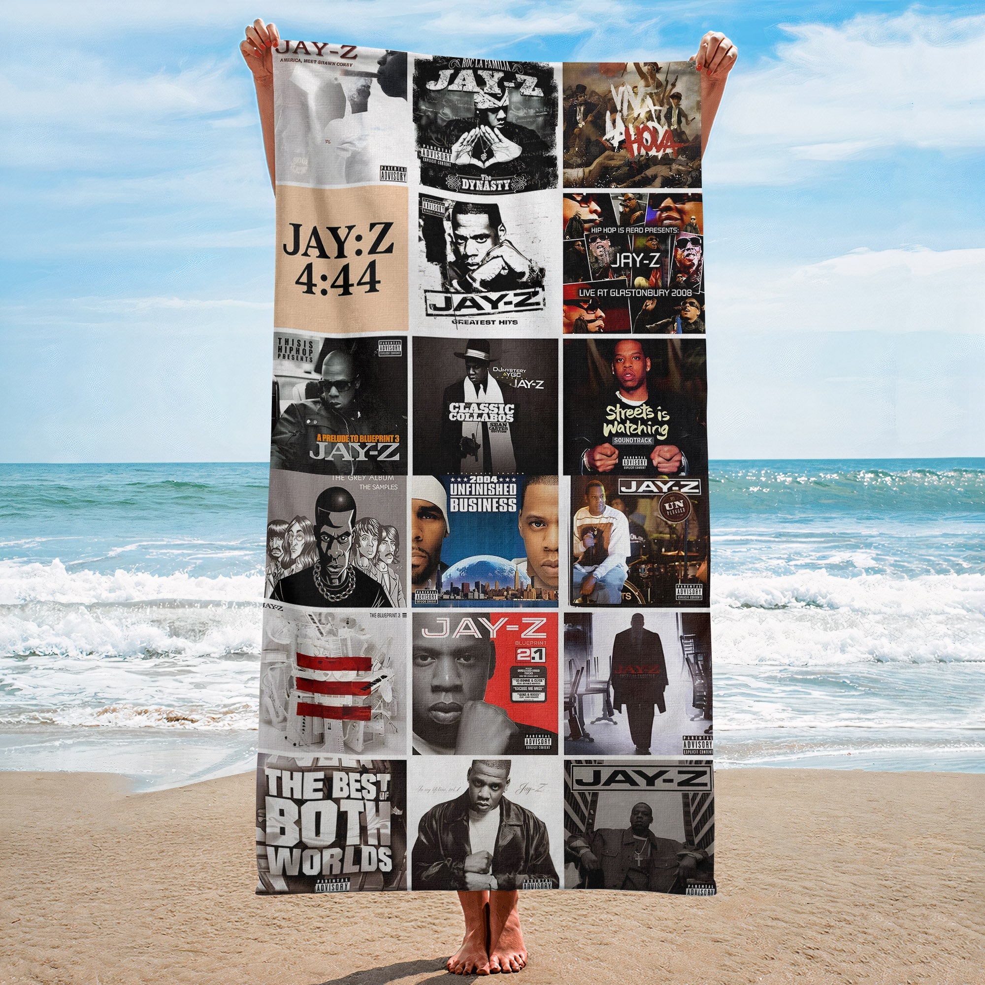 Jay-Z Beach Towel Album Cover Collage Hip-Hop Towel