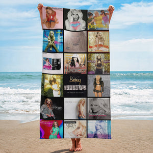 Britney Spears Beach Towel Album Cover Collage Pop Star Towel