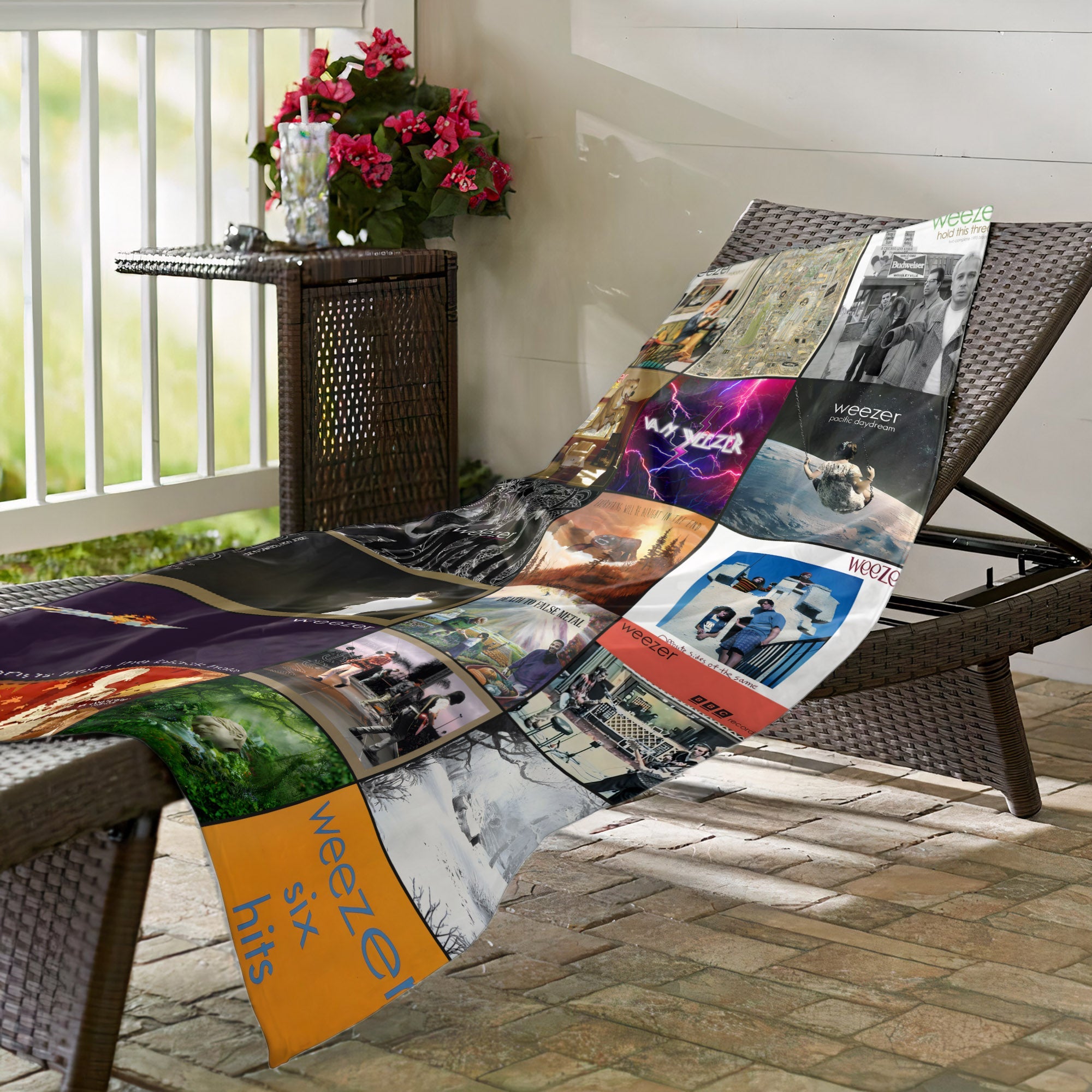 Weezer Beach Towel Album Cover Collage Classic Rock Towel