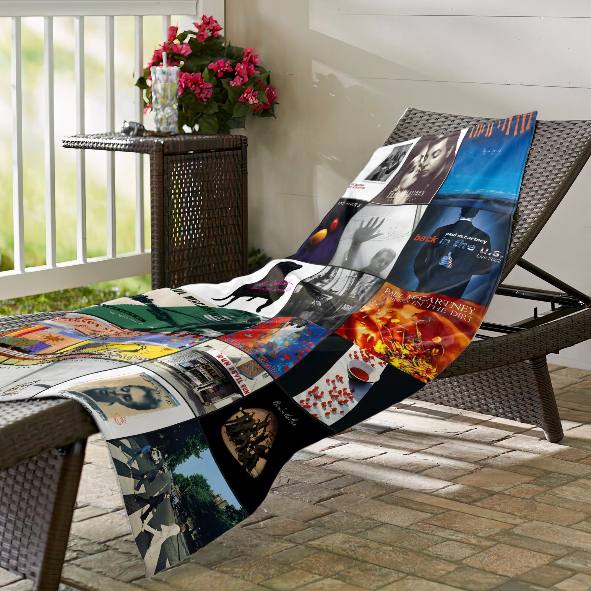 Paul McCartney Beach Towel Album Cover Collage Classic Rock Towel