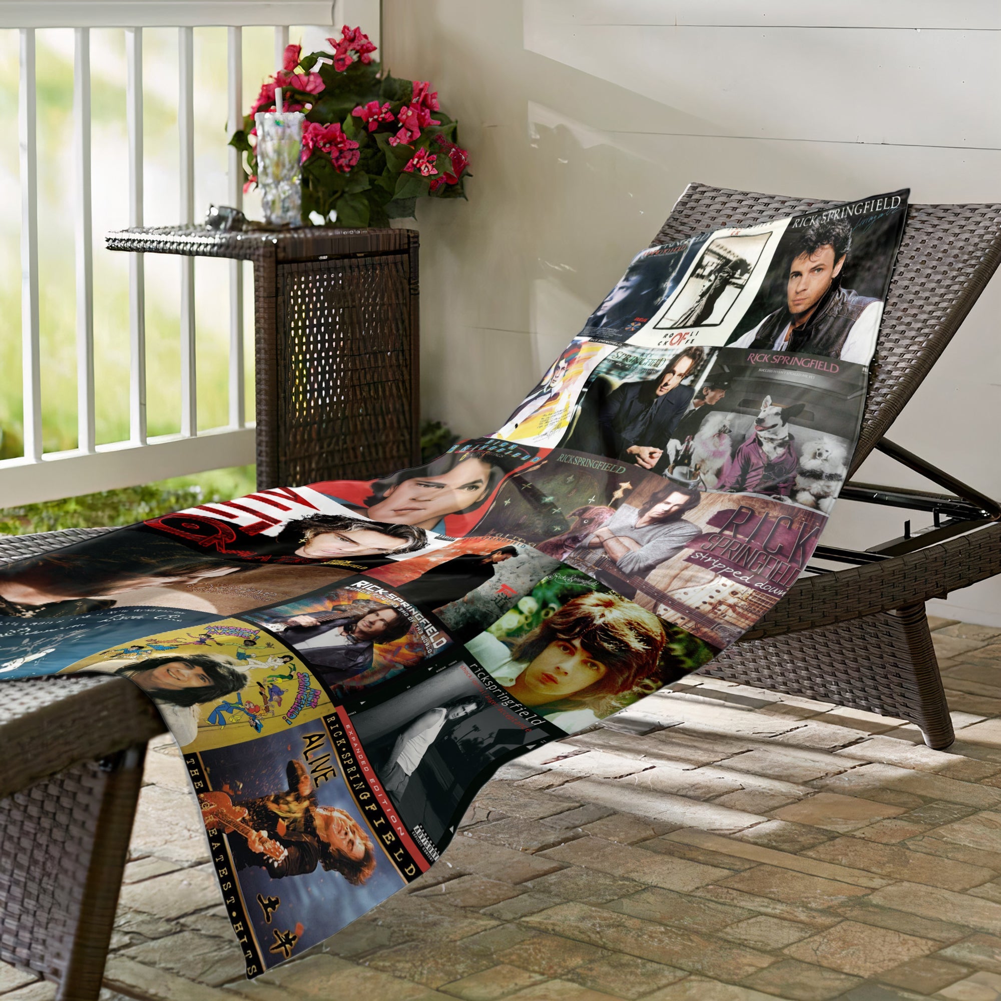 Rick Springfield Beach Towel Album Cover Collage Classic Rock Towel