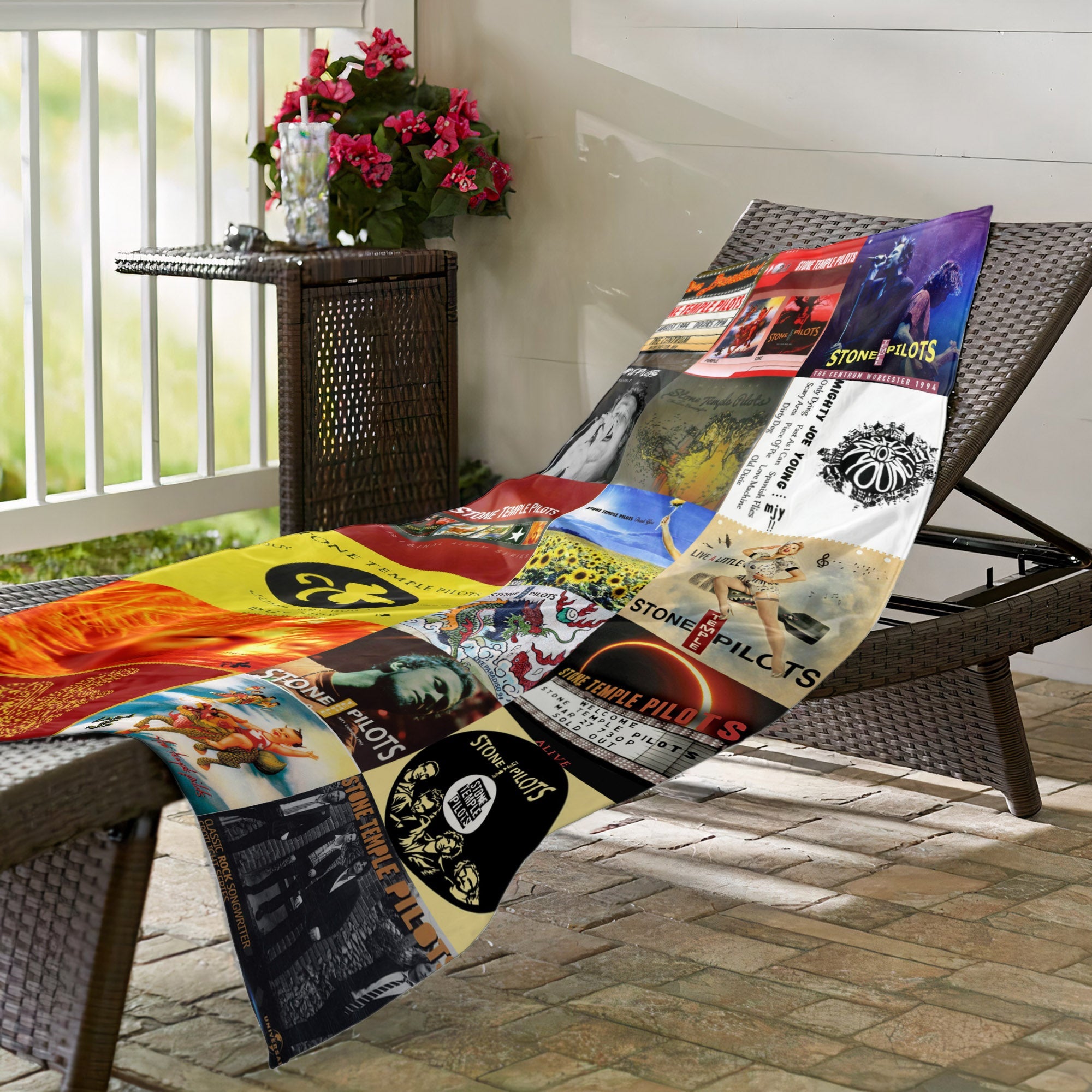 Stone Temple Pilots Beach Towel Album Cover Collage Classic Rock Towel