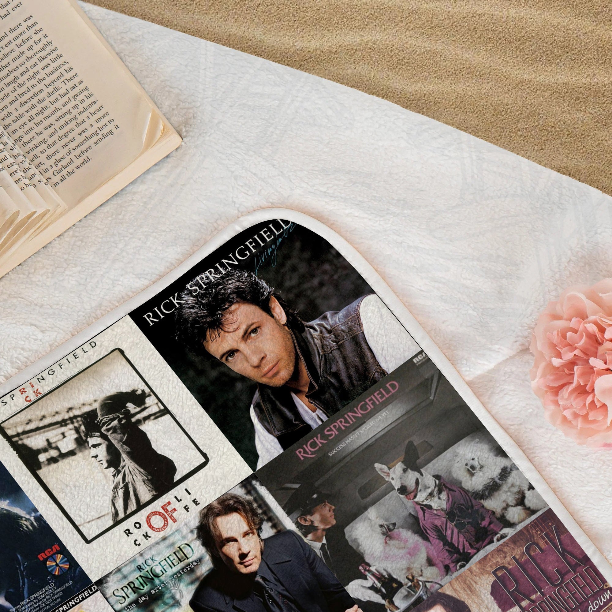 Rick Springfield Beach Towel Album Cover Collage Classic Rock Towel