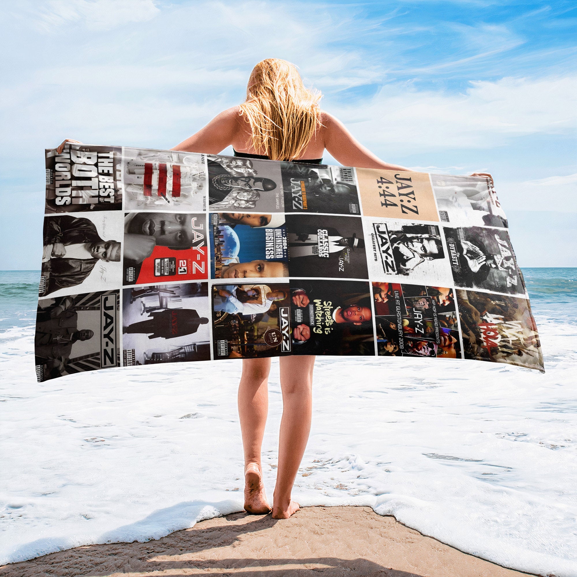Jay-Z Beach Towel Album Cover Collage Hip-Hop Towel