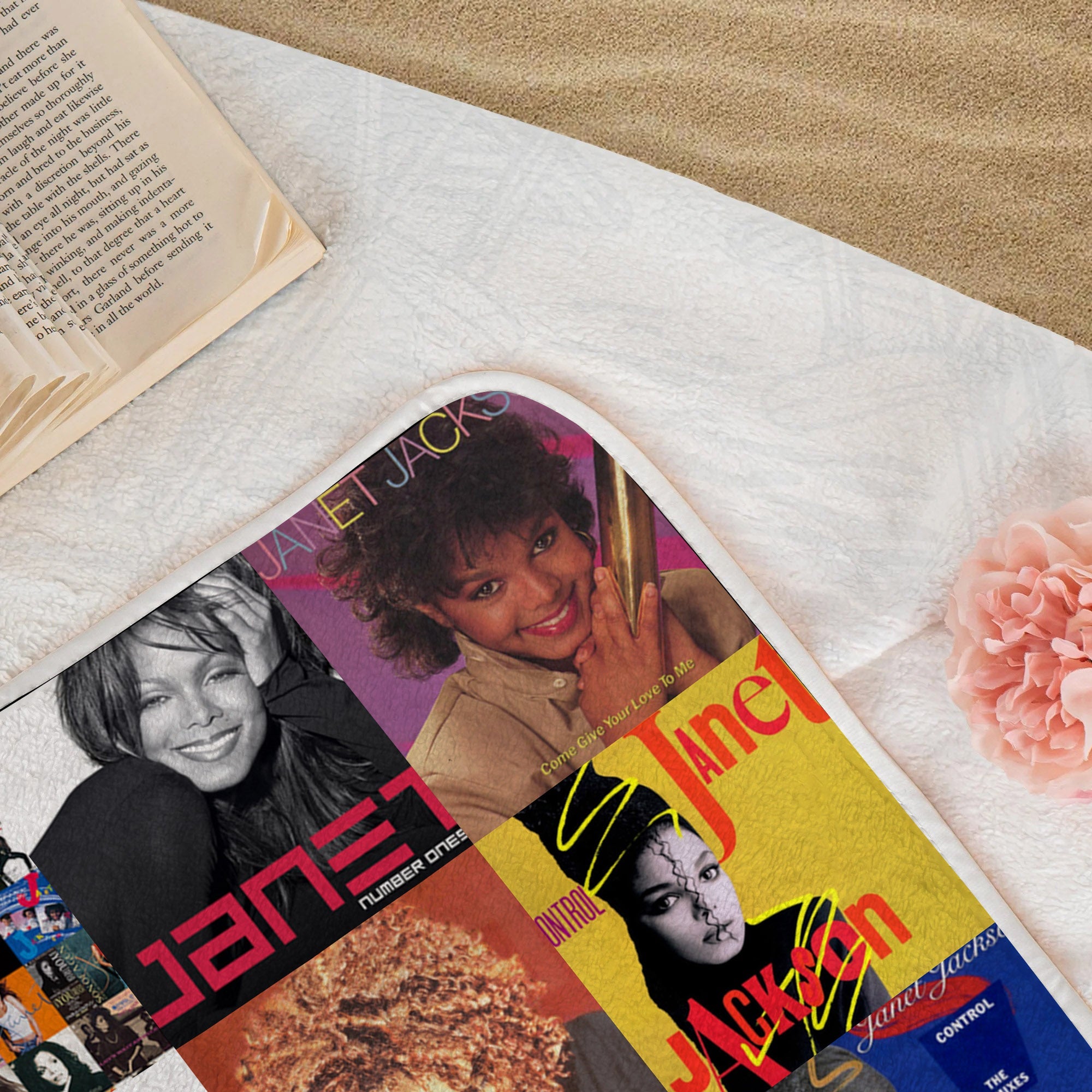 Janet Jackson Beach Towel Album Cover Collage Pop and R&B Towel