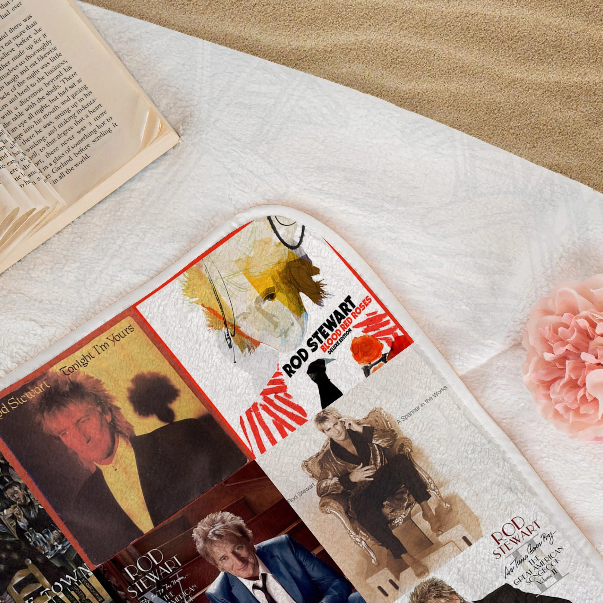 Rod Stewart Beach Towel Album Cover Collage Classic Rock Towel