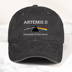 Artemis II Denim Cap Dark Side of the Moon Inspired Space Dad Hat ( With Box)