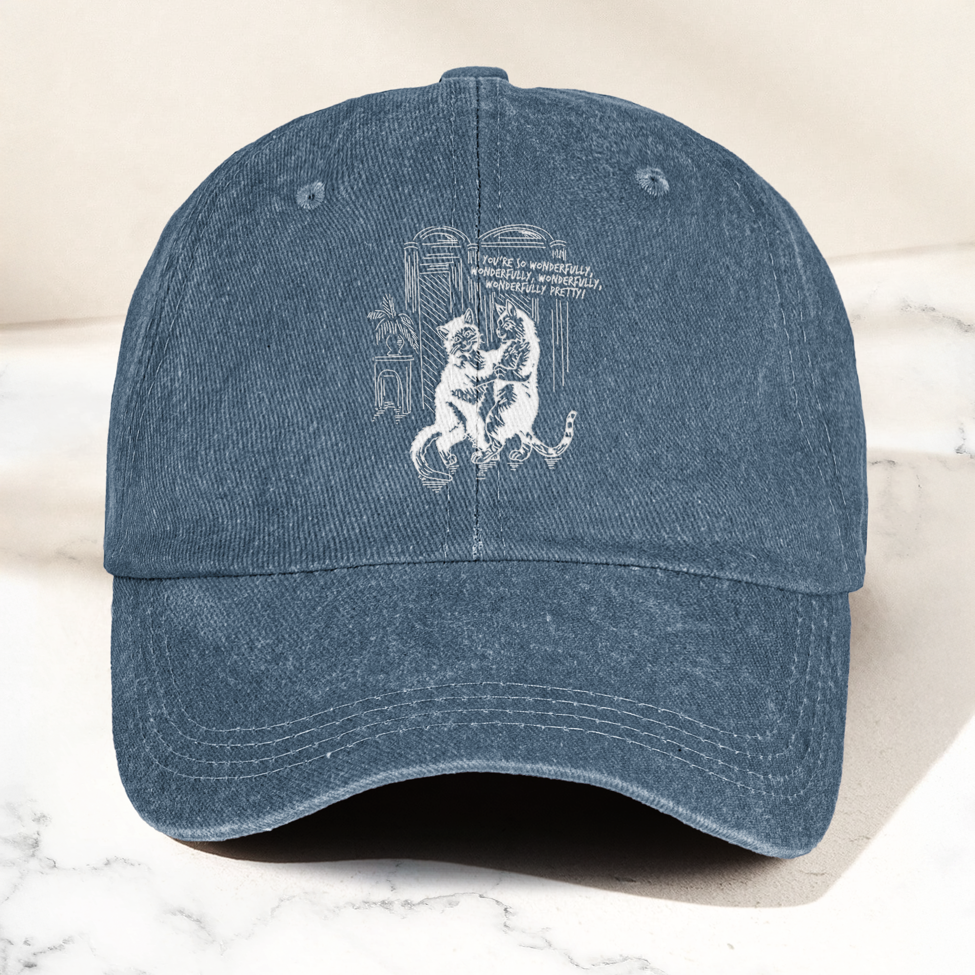 The Cure Lovecats Essential Artwork Vintage Denim Cap Retro The Cure Band Merch Gift for Dad (With Box)