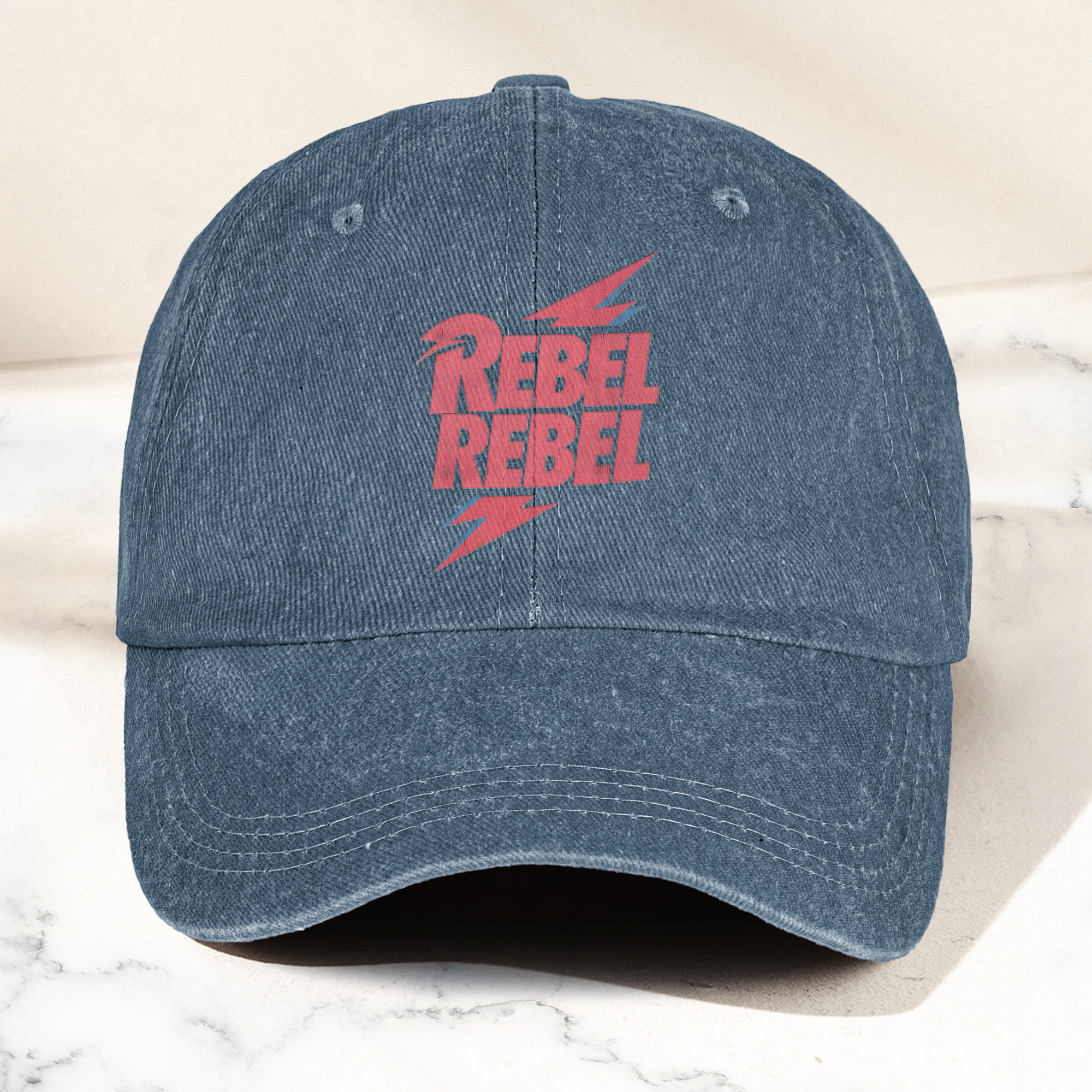 David Bowie Rebel Rebel Denim Cap Retro Music Cap Gift For Dad (With Box)