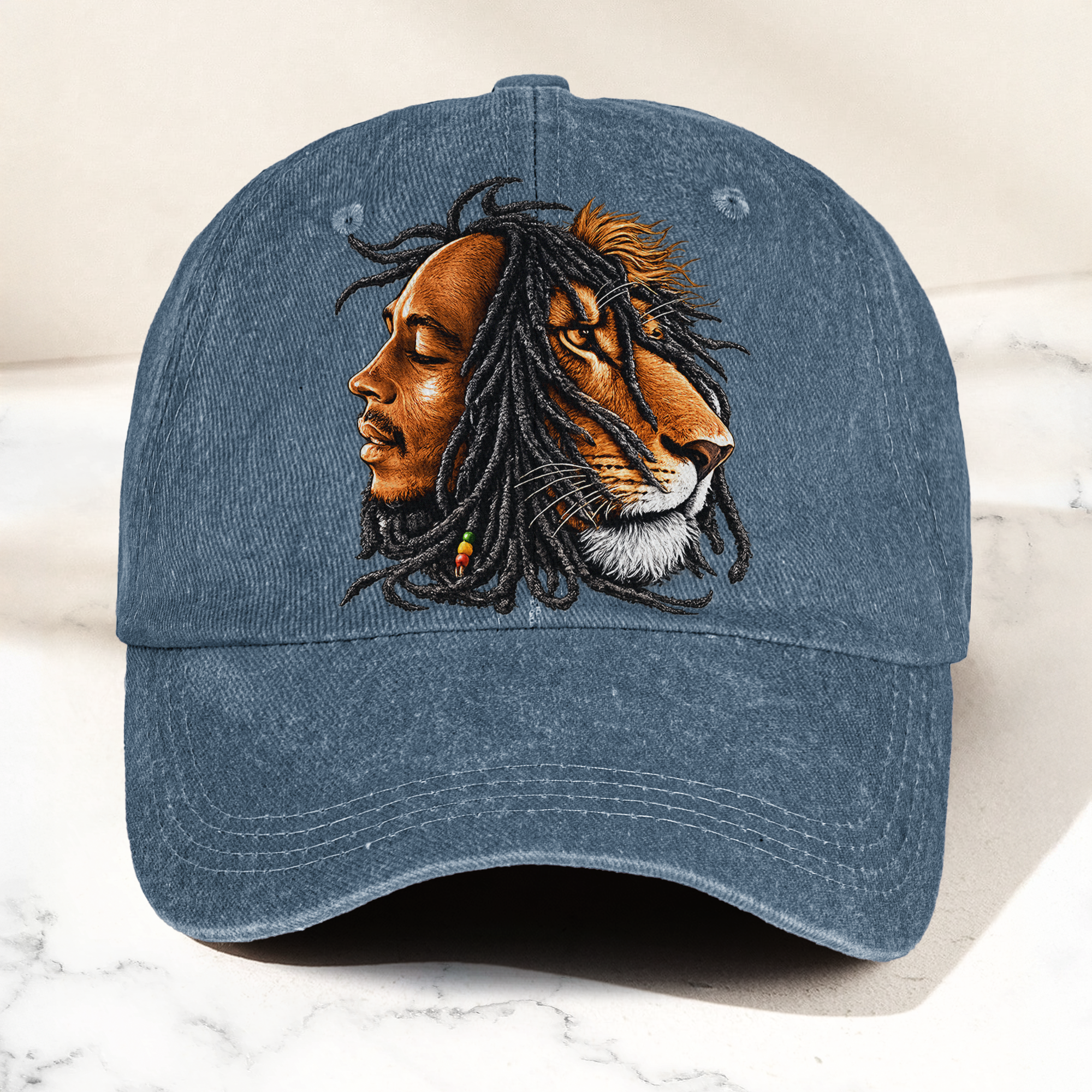 Bob Marley Lion of Judah Reggae Music Merch Vintage Rasta Graphic Denim Cap Retro Vintage Dad Cap Gift For Dad (With Box)