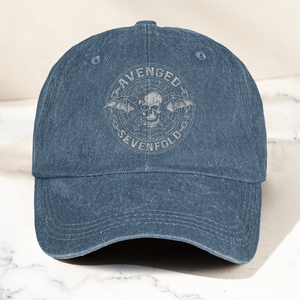 Avenged Sevenfold Deathbat Logo Denim Cap Retro Vintage Dad Cap Gift For Dad (With Box)