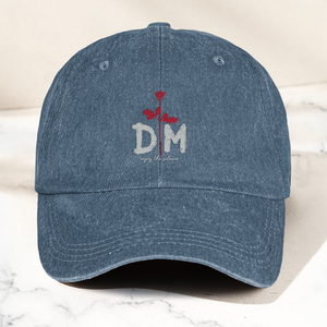 DM Rose Denim Cap Minimalist Depeche Mode Inspired Dad Hat (With Box)