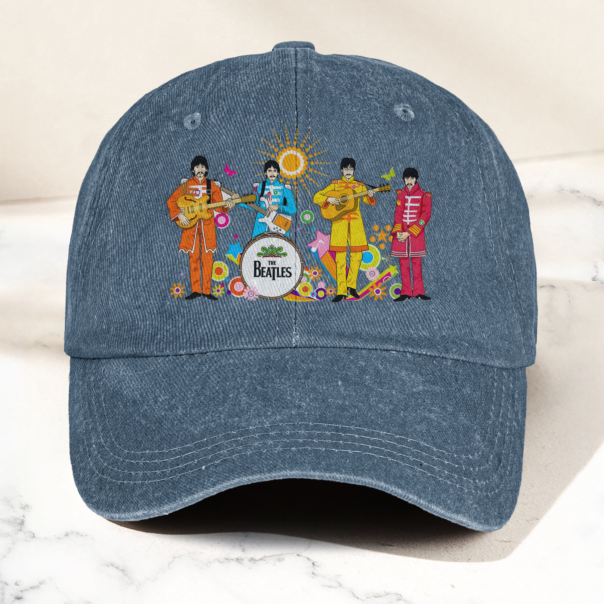 Pepper's Lonely Hearts Club Band Denim Cap Retro The Beatles Tribute Merch Dad Hat (With Box)