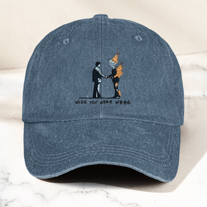 Wish You Were Ween Pink Floyd Denim Cap Retro Pink Floyd Merch Gift for Dad (With Box)