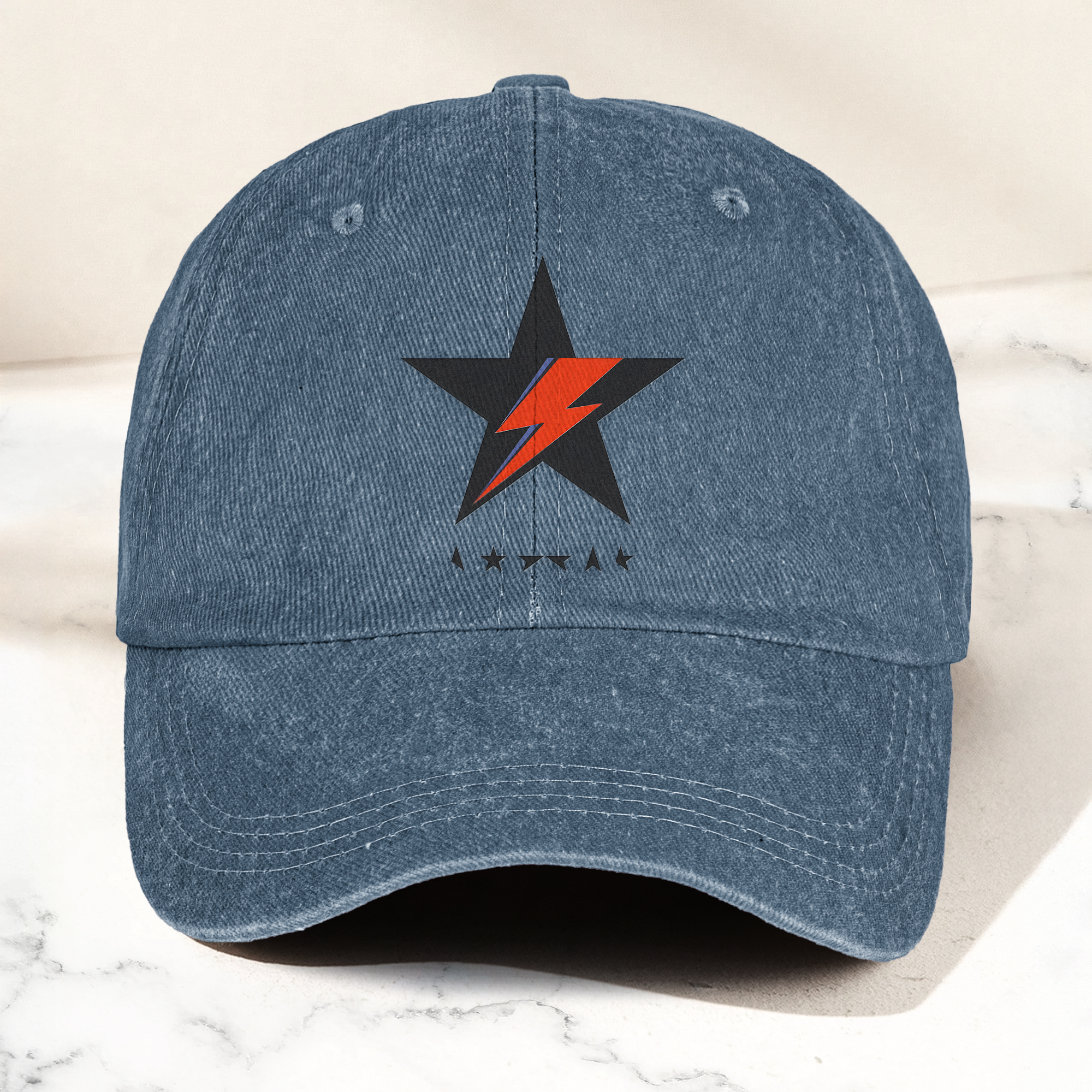 David Bowie Blackstar Ziggy Lightning Denim Cap Retro Music Cap Gift For Dad (With Box)