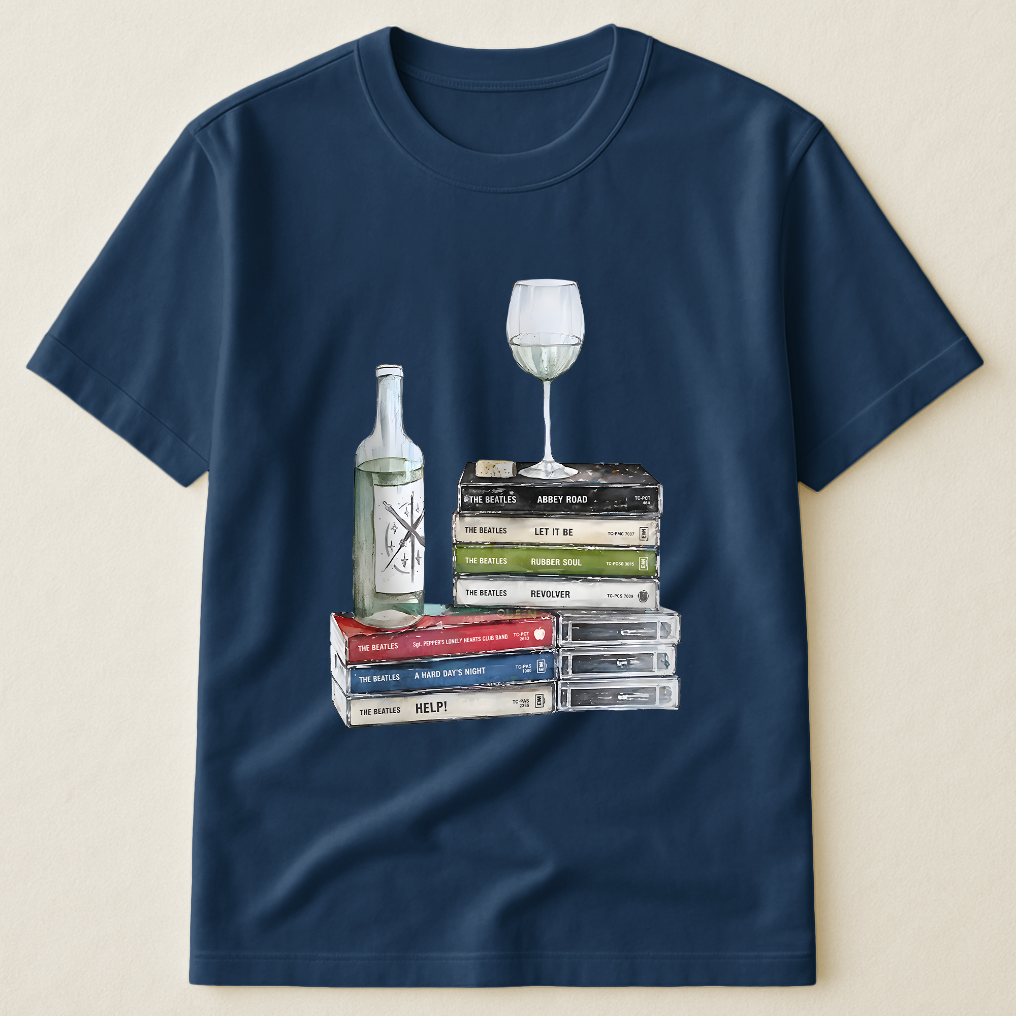The Beatles Cassette Album Collection T-Shirt Retro Music The Beatles Merch Tee