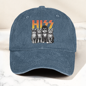 Hiss Cats Rock Kittens Denim Cap Retro Hiss Band Merch Gift for Dad (With Box)